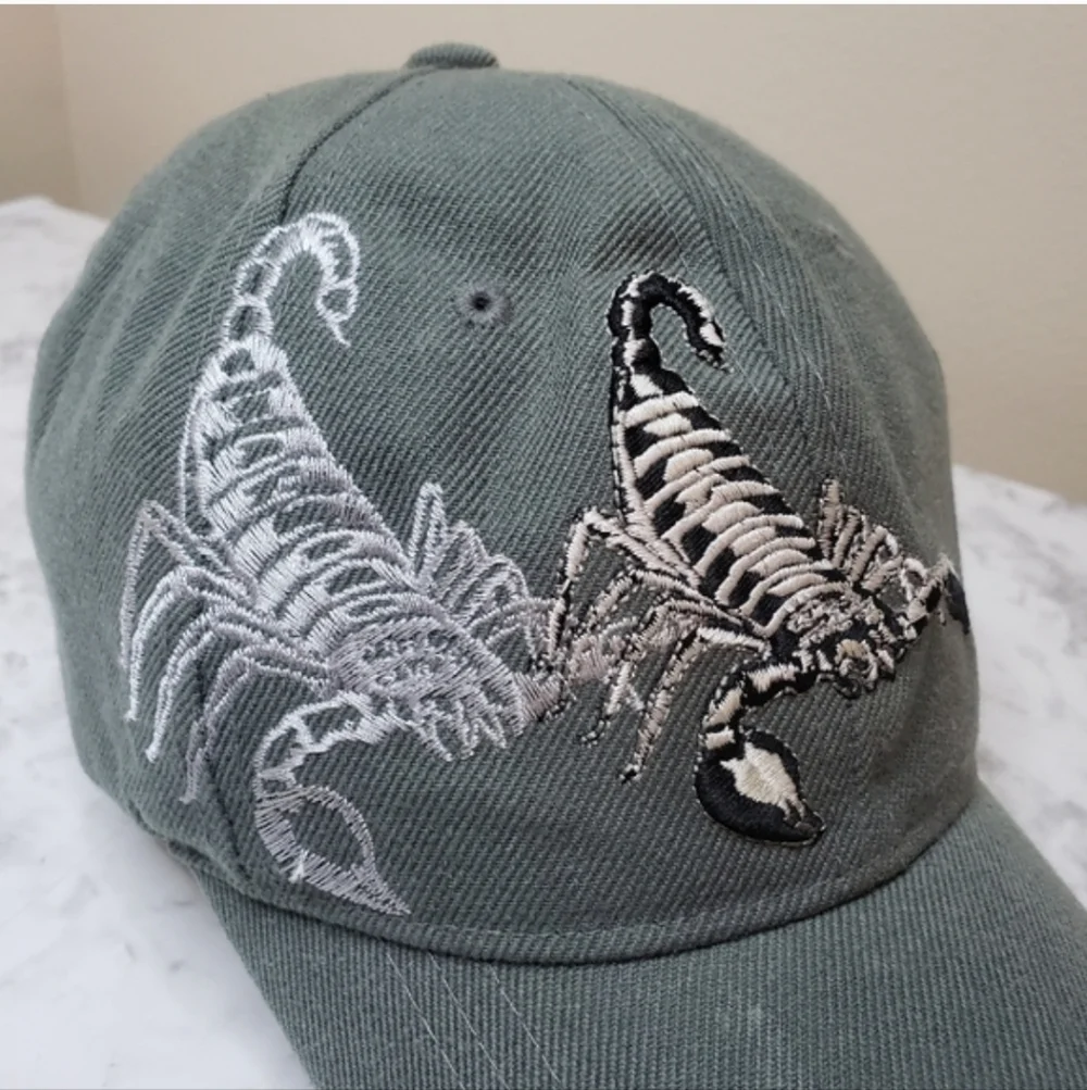 Blue Ocean Y2K Gray Scorpion Embroidered Baseball Cap Unisex